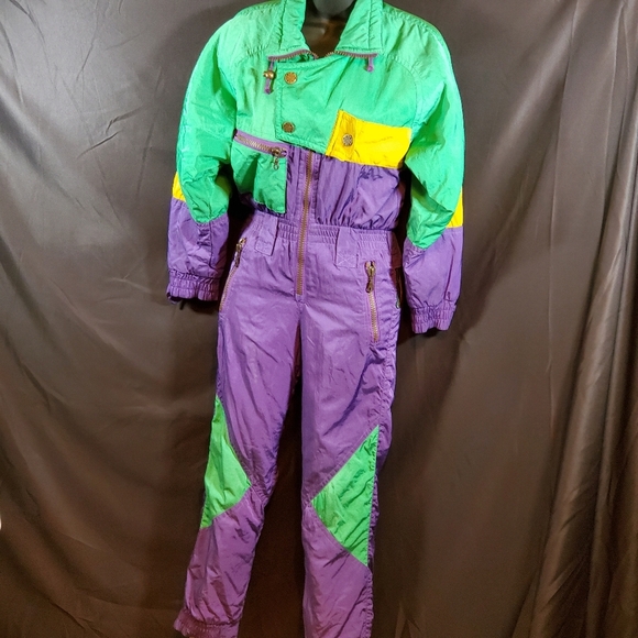 Color Block Ski Suit 80's